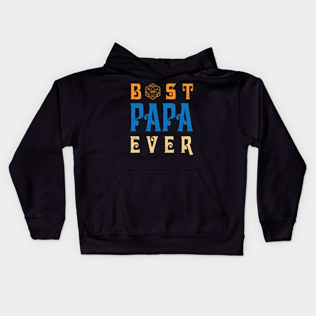 Best Gamer Papa Ever You Can Just Pause A Game Happy Father Day Gamer Vintage Retro Kids Hoodie by bakhanh123